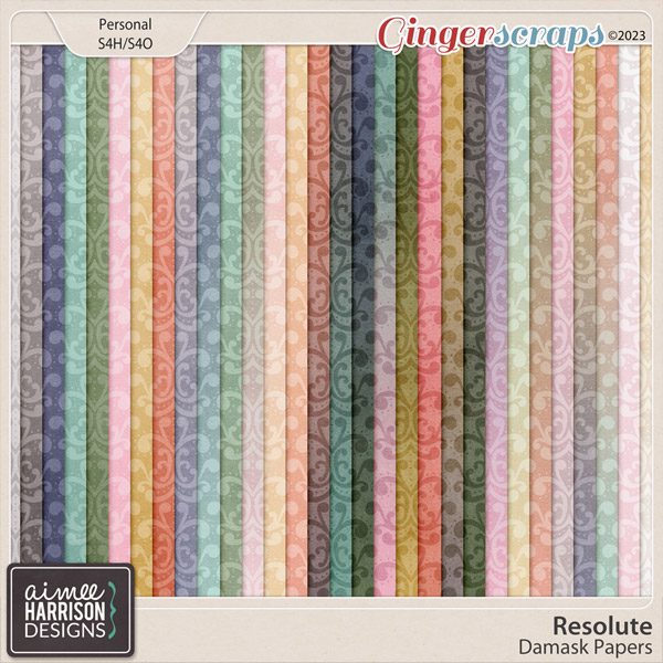 Resolute Damask Papers by Aimee Harrison