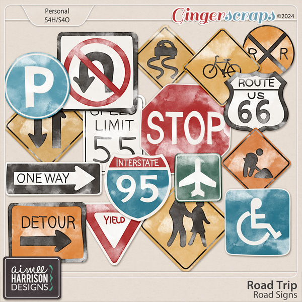 Road Trip Road Signs by Aimee Harrison