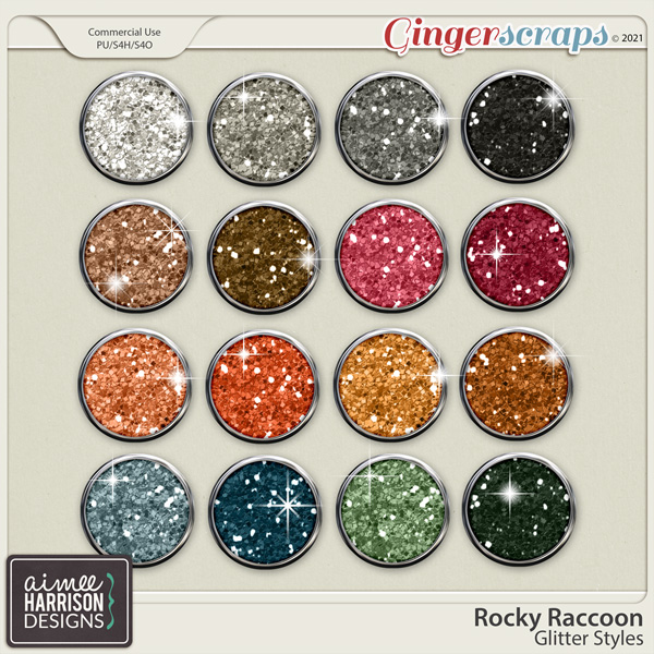 Rocky Raccoon Glitters by Aimee Harrison