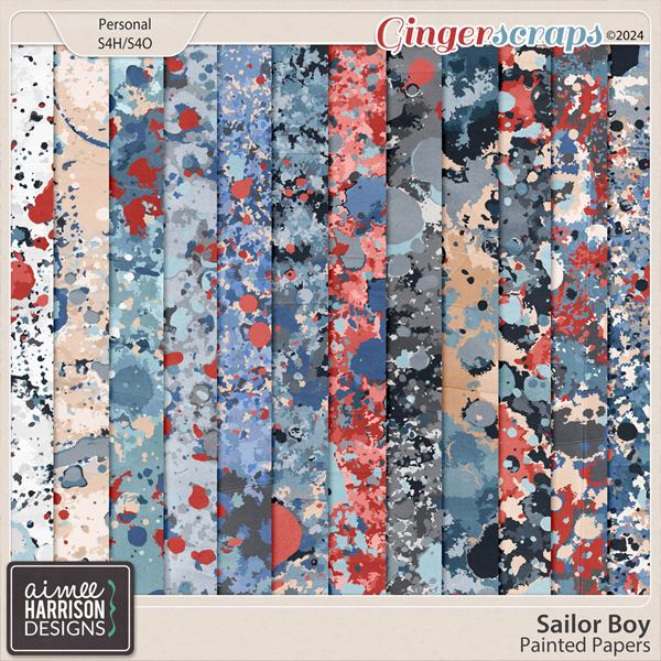 Sailor Boy Painted Papers by Aimee Harrison