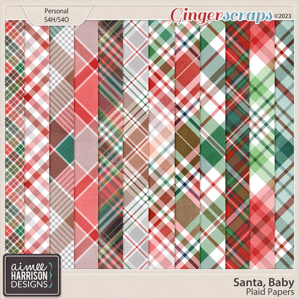 Santa Baby Plaid Papers by Aimee Harrison