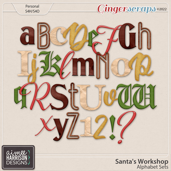 Santa's Workshop Alpha Sets by Aimee Harrison