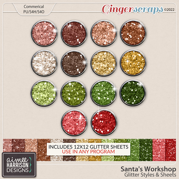 Santa's Workshop Glitters by Aimee Harrison