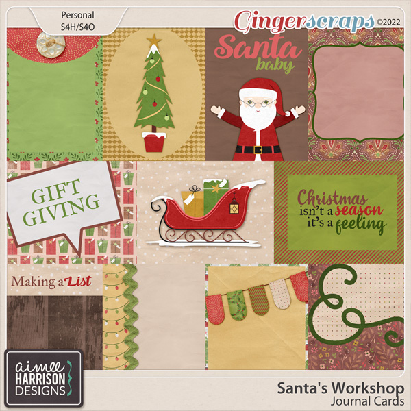 Santa's Workshop Journal Cards by Aimee Harrison