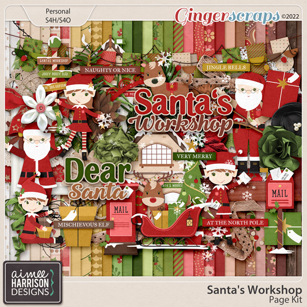 Santa's Workshop Page Kit by Aimee Harrison