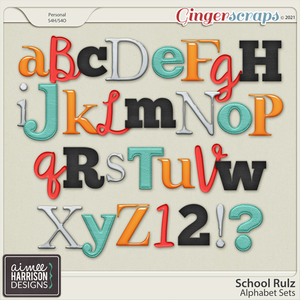 School Rulz Alpha Sets by Aimee Harrison