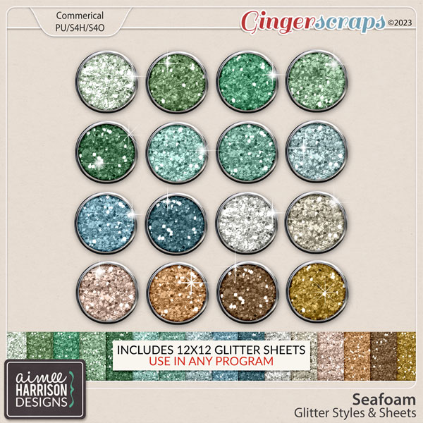 Seafoam Glitters by Aimee Harrison