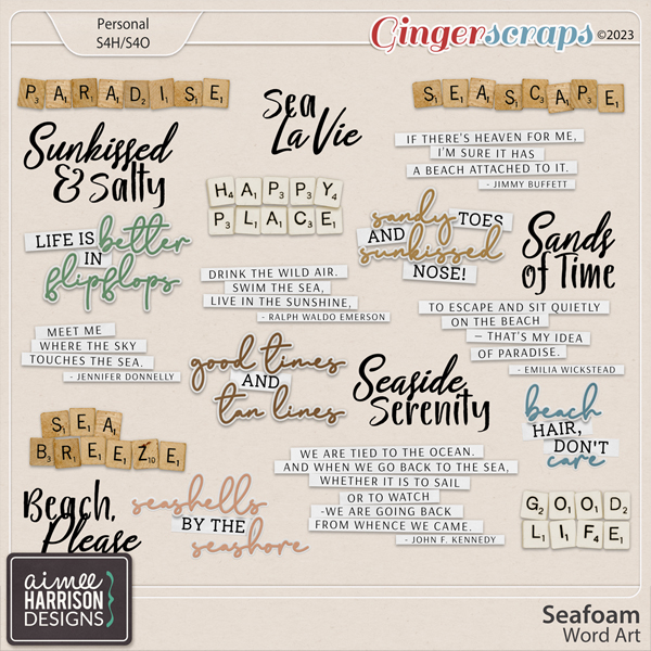 Seafoam Word Art by Aimee Harrison