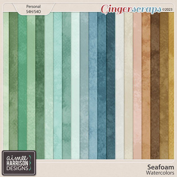 Seafoam Watercolor Papers by Aimee Harrison