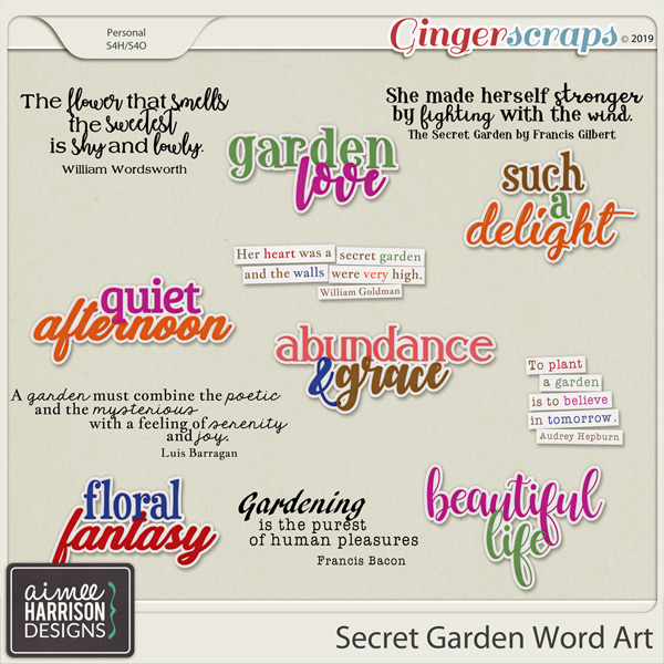 Secret Garden Word Art by Aimee Harrison