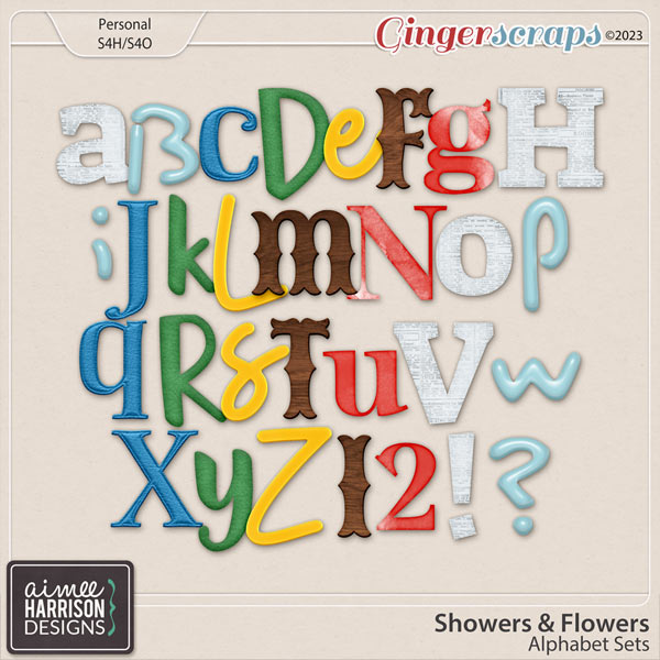 Showers & Flowers Alpha Sets by Aimee Harrison