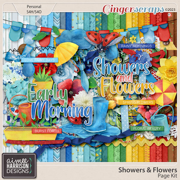 Showers & Flowers Page Kit by Aimee Harrison
