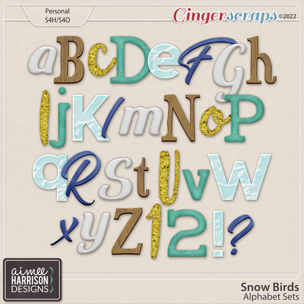 Snow Birds Alpha Sets by Aimee Harrison