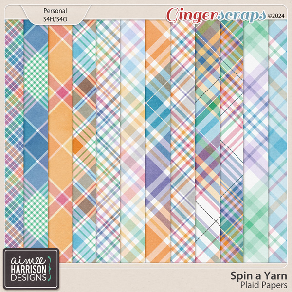 Spin a Yarn Plaid Papers by Aimee Harrison