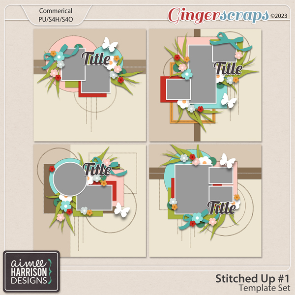 Stitched Up #1 Template Set by Aimee Harrison