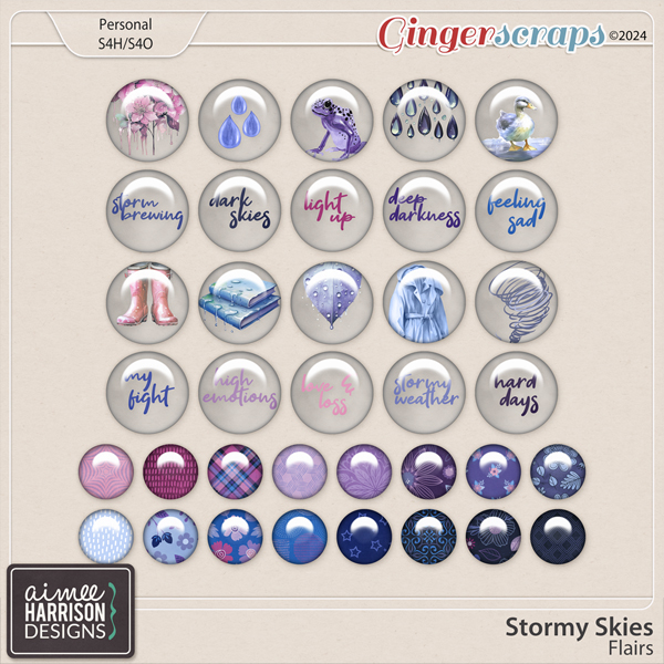 Stormy Skies Flairs by Aimee Harrison