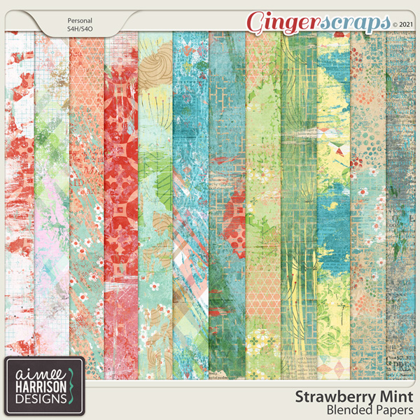 Strawberry Mint Blended Papers by Aimee Harrison