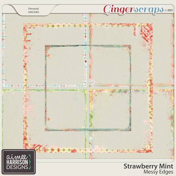 Strawberry Mint Messy Edges by Aimee Harrison