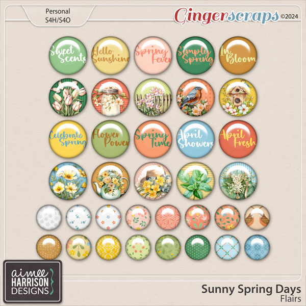 Sunny Spring Days Flairs by Aimee Harrison