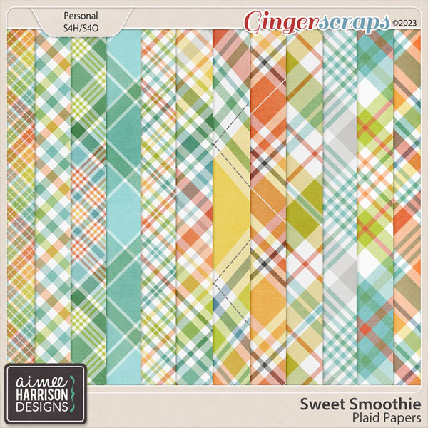 Sweet Smoothie Plaid Papers by Aimee Harrison