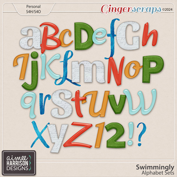 Swimmingly Alphabet Sets by Aimee Harrison