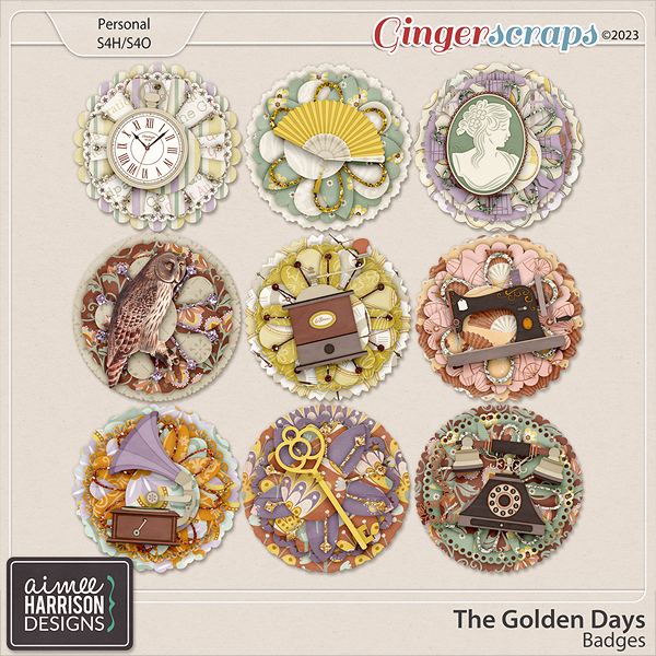 The Golden Days Badges by Aimee Harrison