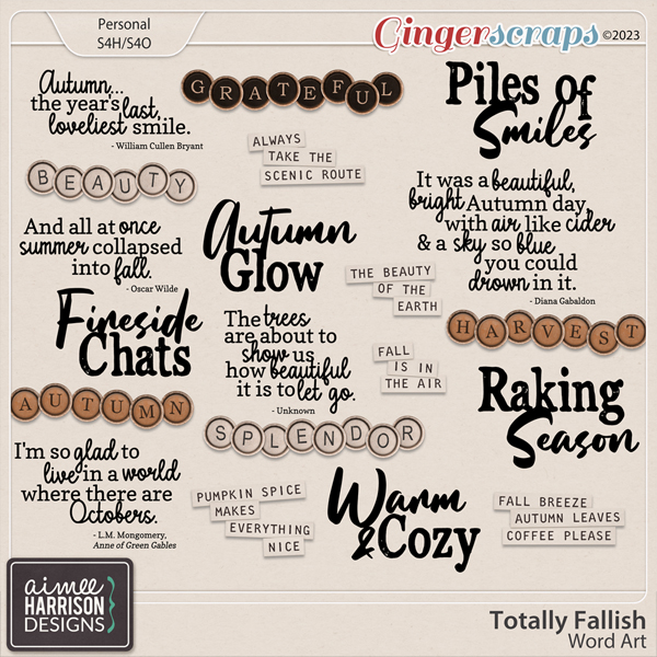 Totally Fallish Word Art by Aimee Harrison