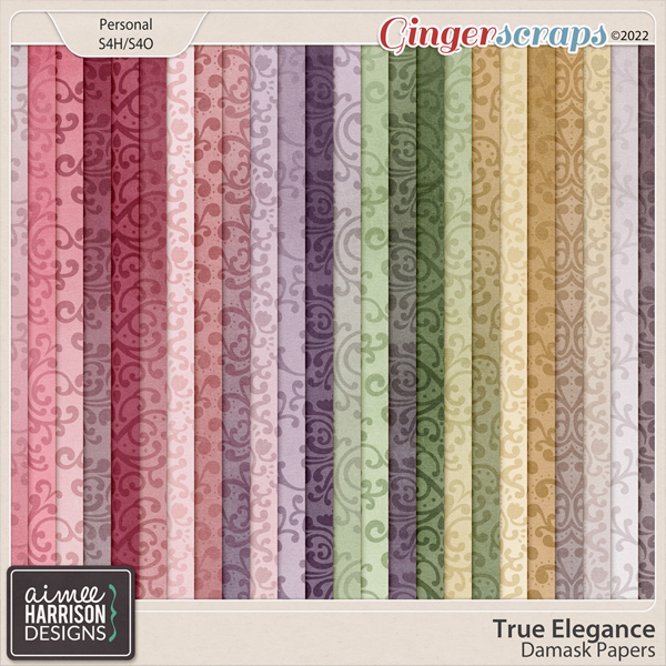 True Elegance Damask Papers by Aimee Harrison