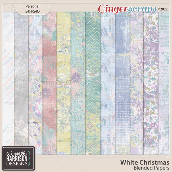 White Christmas Blended Papers by Aimee Harrison