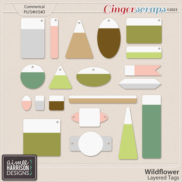 Wildflower Tag Templates CU by Aimee Harrison