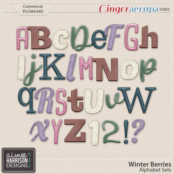 Winter Berries Alpha Sets by Aimee Harrison