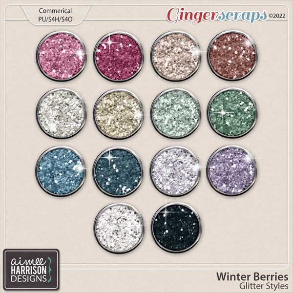 Winter Berries Glitters by Aimee Harrison