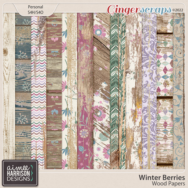 Winter Berries Wood Papers by Aimee Harrison