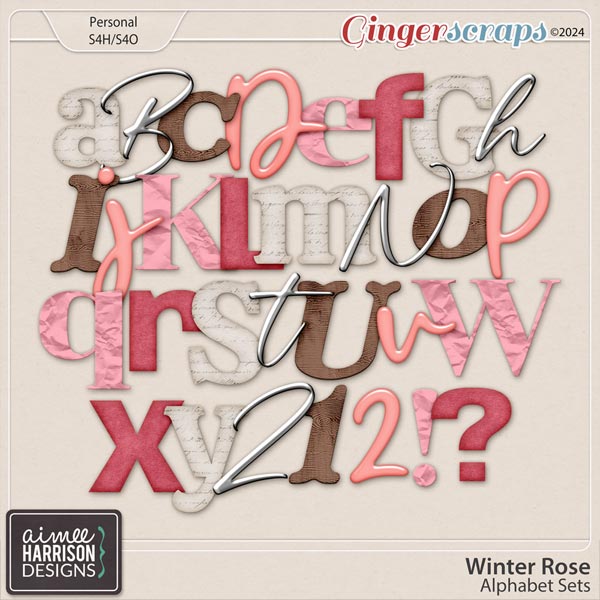 Winter Rose Alpha Sets by Aimee Harrison