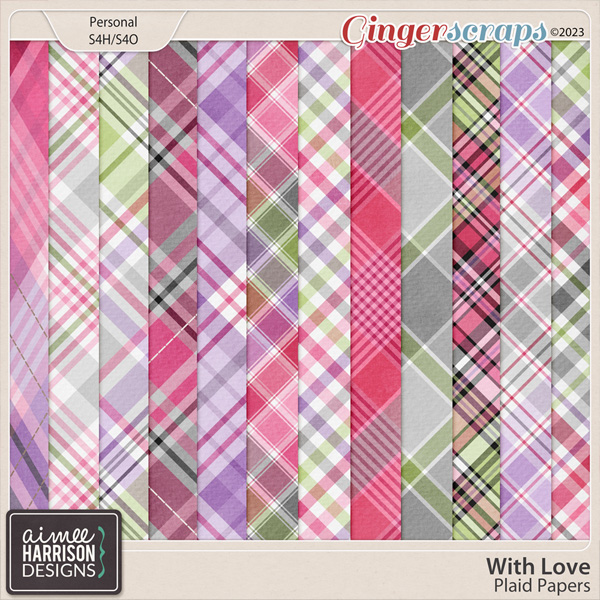 With Love Plaid Papers by Aimee Harrison