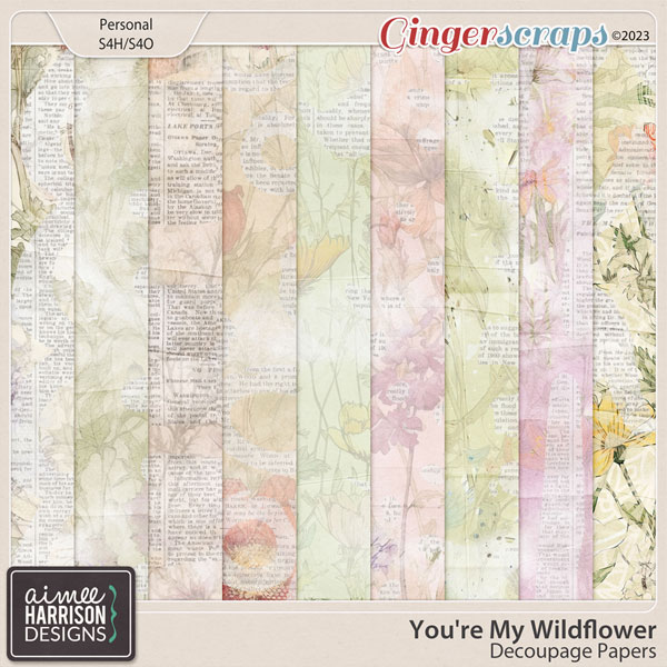 You're My Wildflower Decoupage Papers by Aimee Harrison