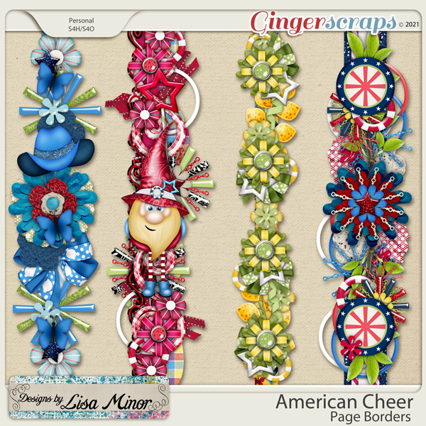 American Cheer Page Borders from Designs by Lisa Minor