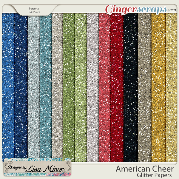 American Cheer Glitter Papers from Designs by Lisa Minor