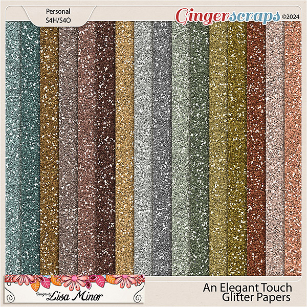 An Elegant Touch Glitter Papers from Designs by Lisa Minor