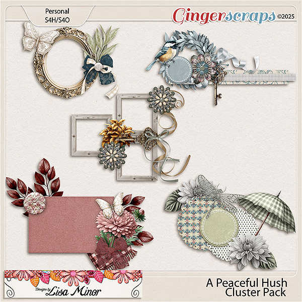 A Peaceful Hush Cluster Pack from Designs by Lisa Minor