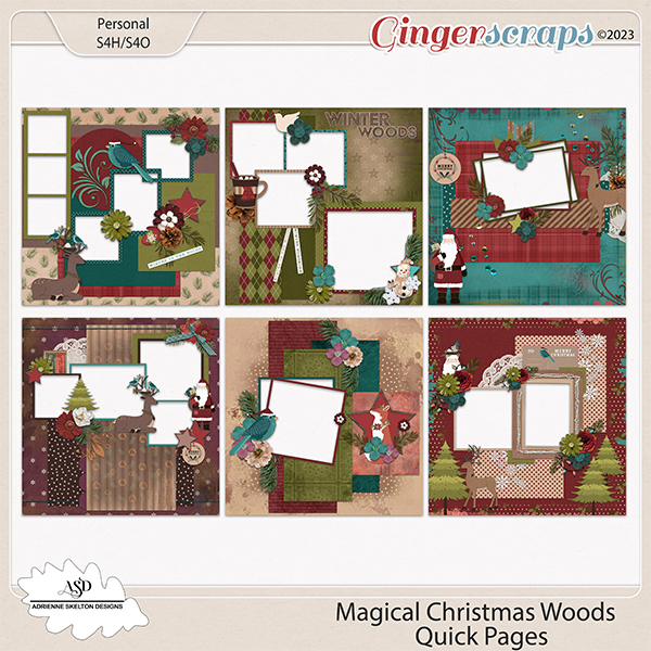 Magical Christmas Woods Quick Pages by Adrienne Skelton Designs