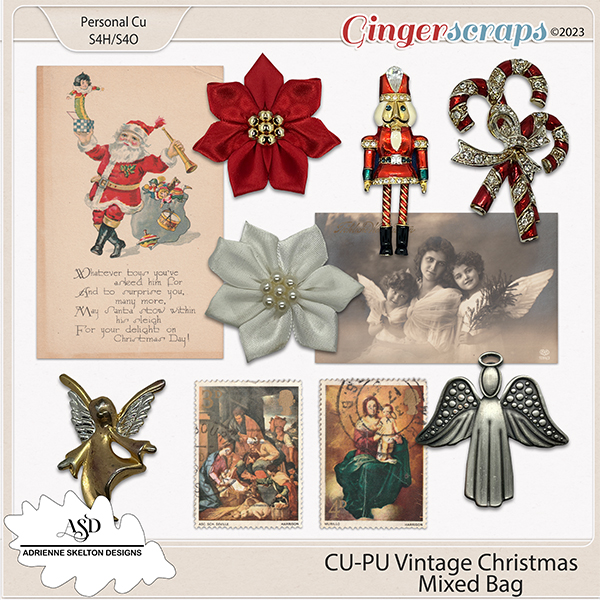 Cu/Pu Vintage Christmas Mixed Bag- by Adrienne Skelton Designs