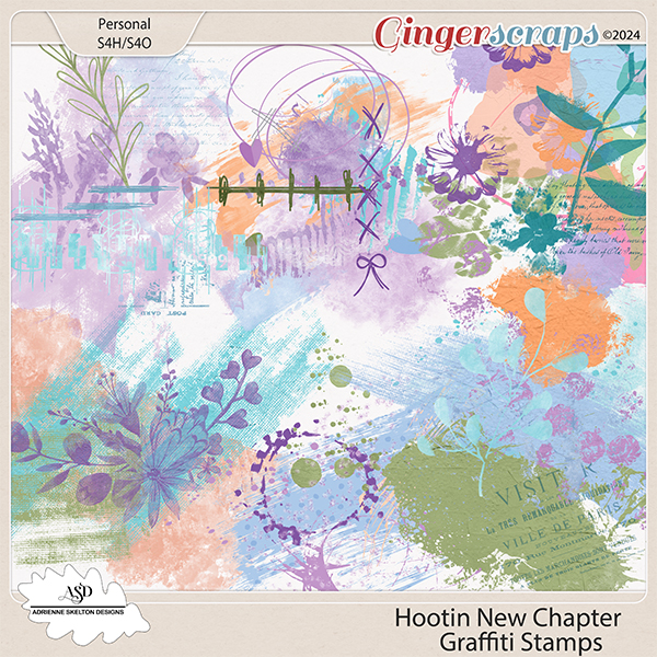Hootin New Chapter Graffiti Stamp Clusters by Adrienne Skelton Designs 