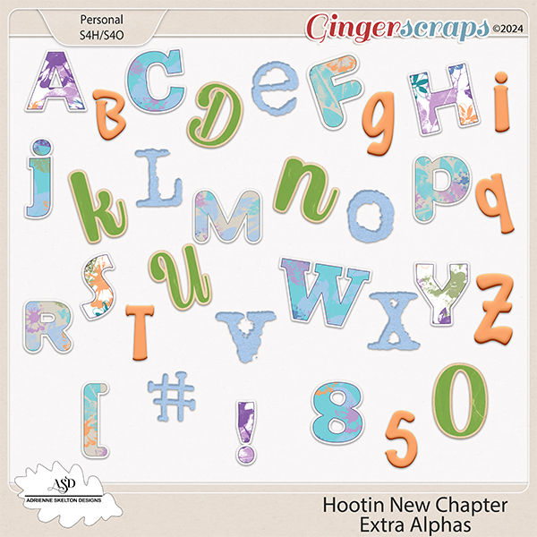 Hootin New Chapter Extra Alphas by Adrienne Skelton Designs