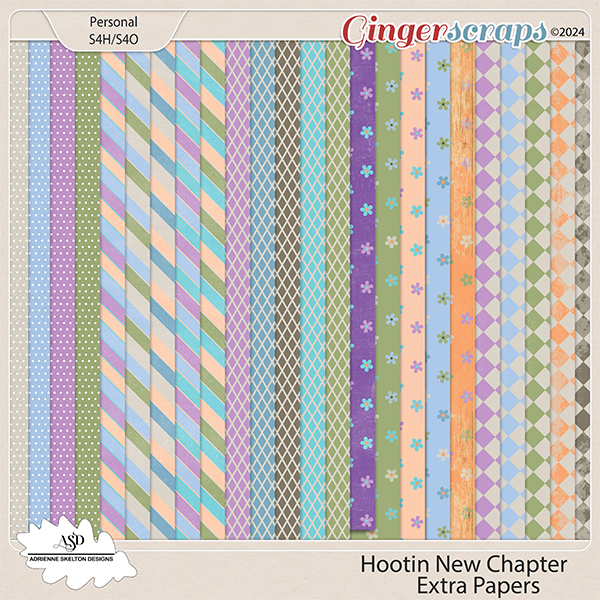 Hootin New Chapter Extra Papers by Adrienne Skelton Designs 