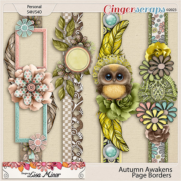 Autumn Awakens Page Borders from Designs by Lisa Minor