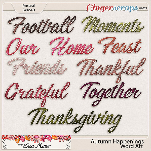 Autumn Happenings Word Art from Designs by Lisa Minor