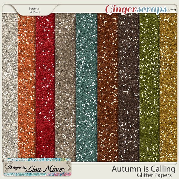 Autumn is Calling Glitter Papers from Designs by Lisa Minor