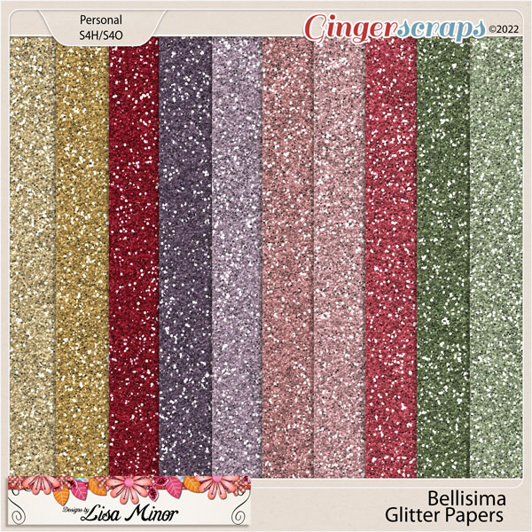 Bellisima Glitter Papers from Designs by Lisa Minor