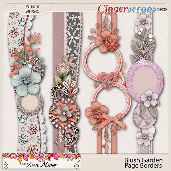 Blush Garden Page Borders from Designs by Lisa Minor
